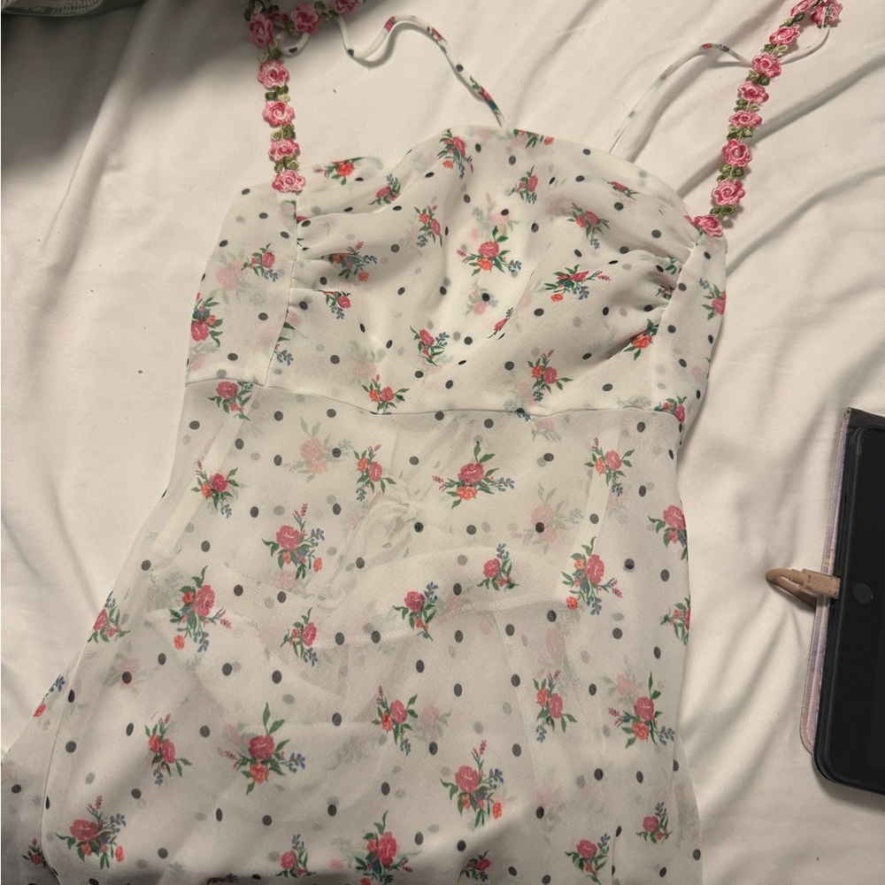 For Love And Lemons white floral slip